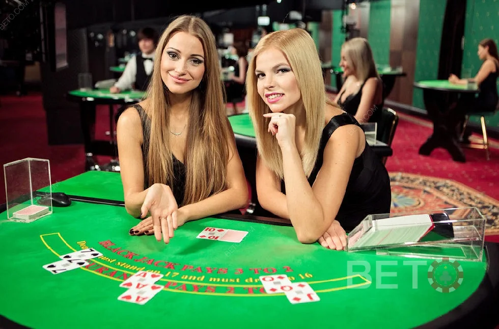 Tampilan meja baccarat kasino live